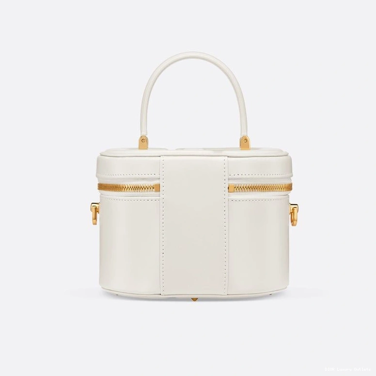 Cheap Calfskin White CD Small Vanity Case Signature Dior 0803 Luxury